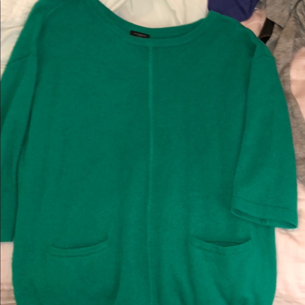 ann taylor green quarter sleeved sweater